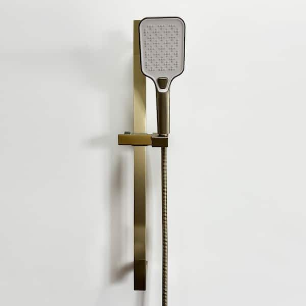 Lukvuzo Handheld Shower with Slide Bar and Hose in Brushed Gold