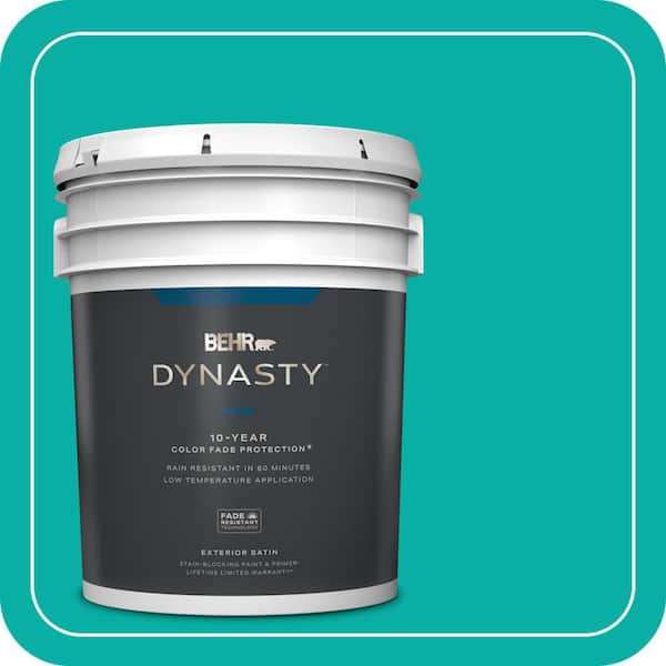 BEHR DYNASTY 5 gal. #490B-5 Cozumel Satin Enamel Exterior Stain-Blocking Paint & Primer