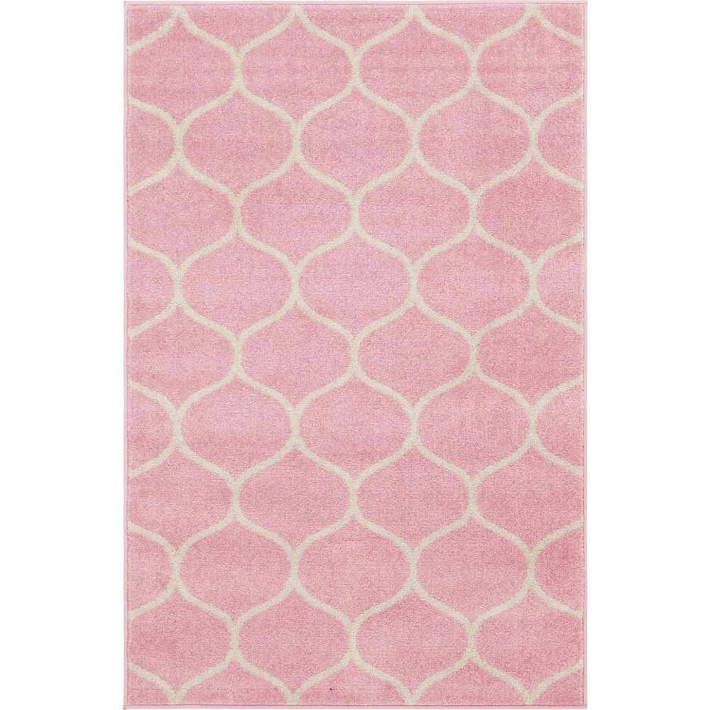 Trellis Frieze Rounded Light Pink 6 ft. x 9 ft. Area Rug price history on PriceWatchPro