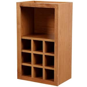 Hampton 18 in. W x 12 in. D x 30 in. H Assembled Wall Kitchen Cabinet in Medium Oak with Configurable Shelves & Dividers