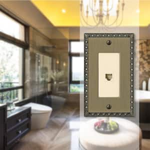 Antiquity 1 Gang Phone Metal Wall Plate - Brushed Brass