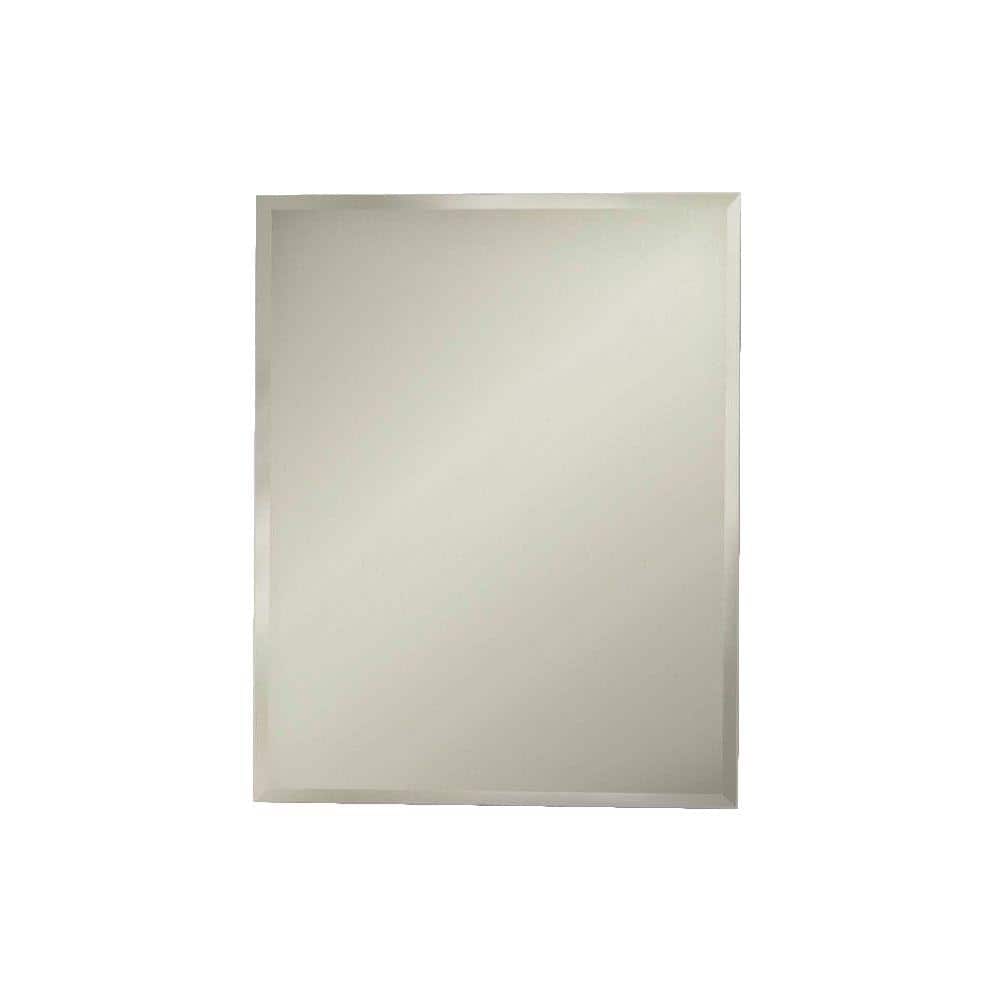 JENSEN Horizon 16 in. x 22 in. x 4.25 in. Surface-Mount Bathroom Medicine  Cabinet with Beveled Edge Mirror in White B72338501X The Home Depot