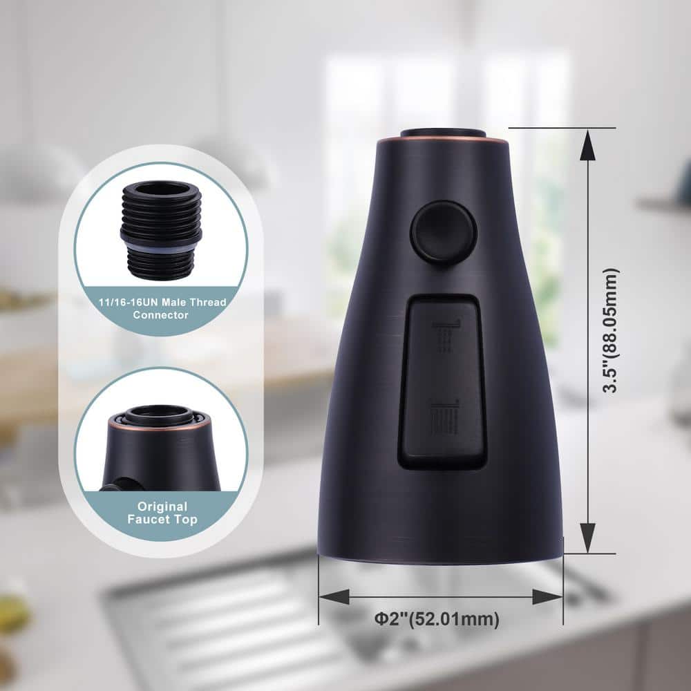 Oil Rubbed Bronze 3-Function Kitchen Faucet Spray Head with 9 Adapters