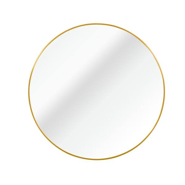 Classic 20 in. W x 20 in. H Round Aluminum Framed Wall Bathroom Vanity Mirror, 4 mm HD Glass with No Distortion in Gold