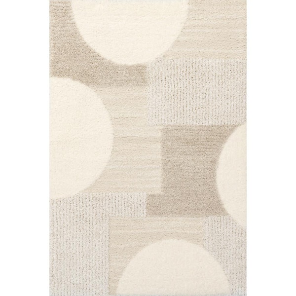 nuLOOM Ailani Modern Geometric Beige 8 ft. x 10 ft. Modern Area Rug