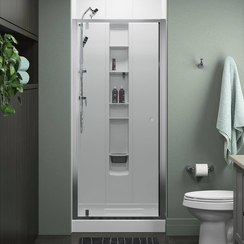 STERLING Whiston 36 in. x 74.875 in. Frameless Pivot Shower Door in