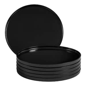 Trenblay Coupe Melamine Dinner Plates in Charcoal Black (Set of 6)