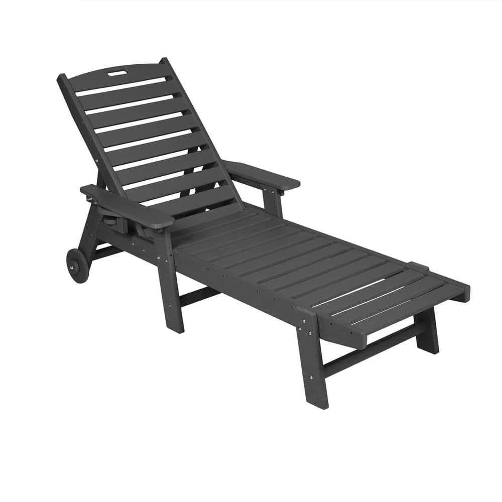HDPE Black Outdoor Lounge Chair with Wood Texture price history on PriceWatchPro