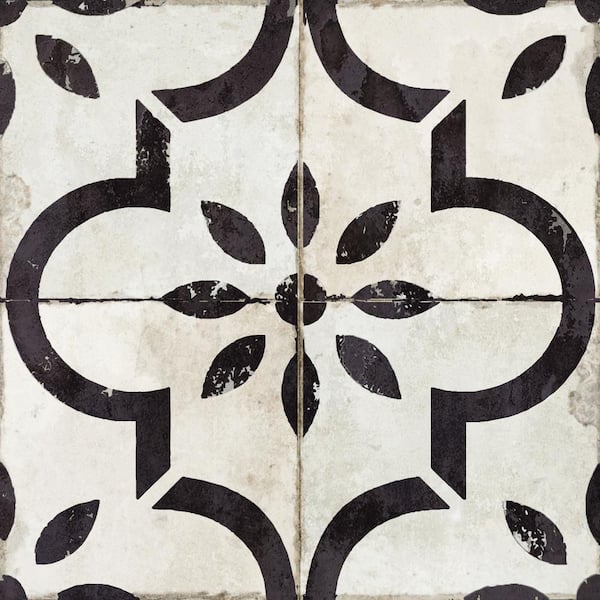MI ALMA White and Black R41 8 in. x 8 in. Vinyl Peel and Stick Tile (24 Tiles, 10.67 sq.ft./pack)