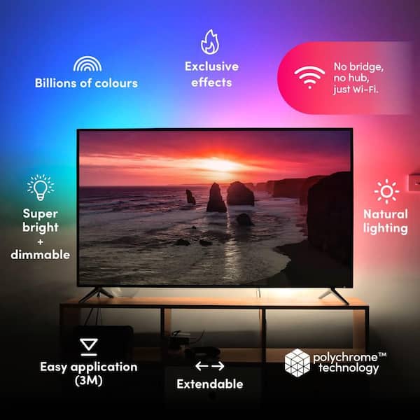 40 in. Smart Multi-Color RGB+W Wi-Fi Plug-In LED Strip Light Kit, Works with Alexa/Hey Google/HomeKit/Siri