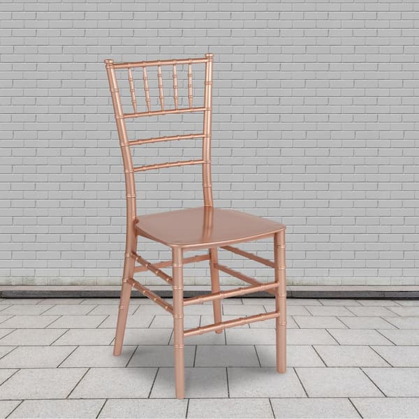 Rose Gold Flat Seat Resin Chiavari Chairs (Set of 2)