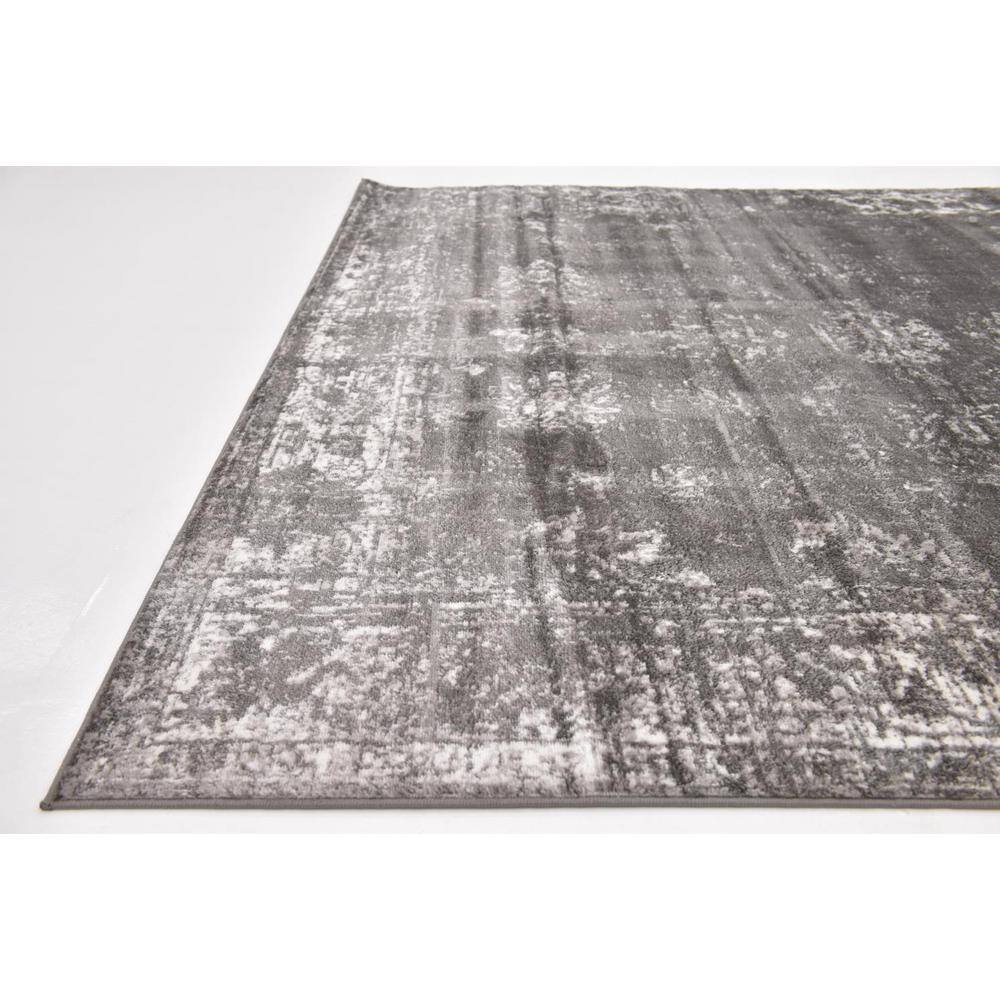 Handmade Dark Grey Stain-Resistant Square Area Rug