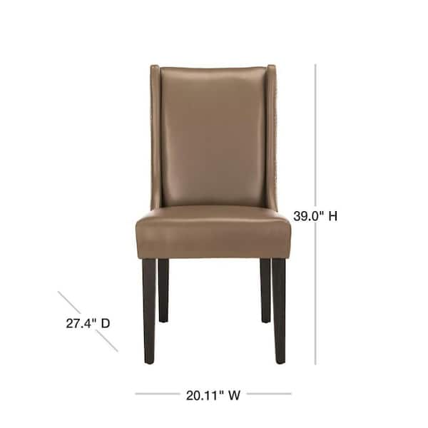 Safavieh Sher Clay Espresso Bicast, Brown Leather Accent Chair Set Of 20