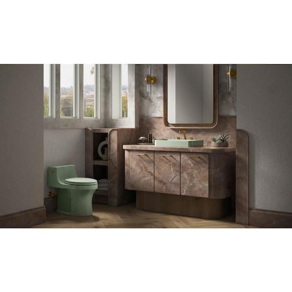 KOHLER Essential 30 in. W x 45 in. H Rectangular Framed Wall Mount Bathroom Vanity Mirror in Moderne Brushed Gold