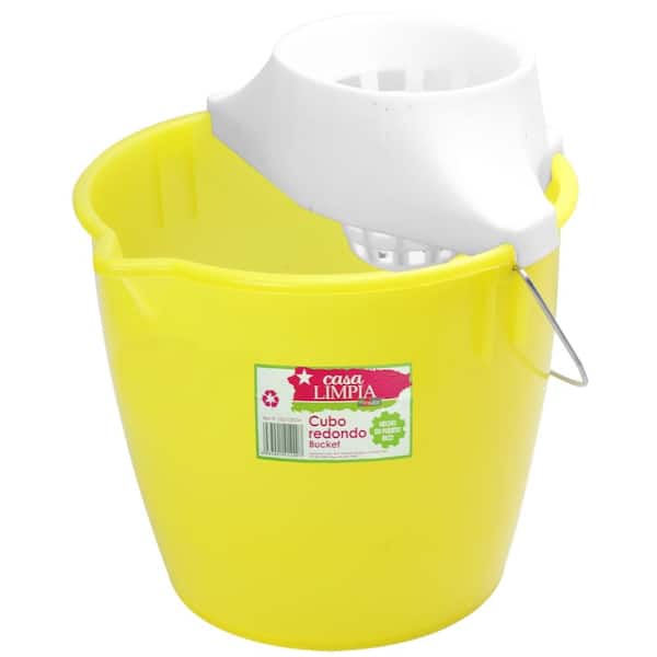 casa LIMPIA 12 qt. Mop Round Cleaning Bucket with Strainer 352 - The Home  Depot