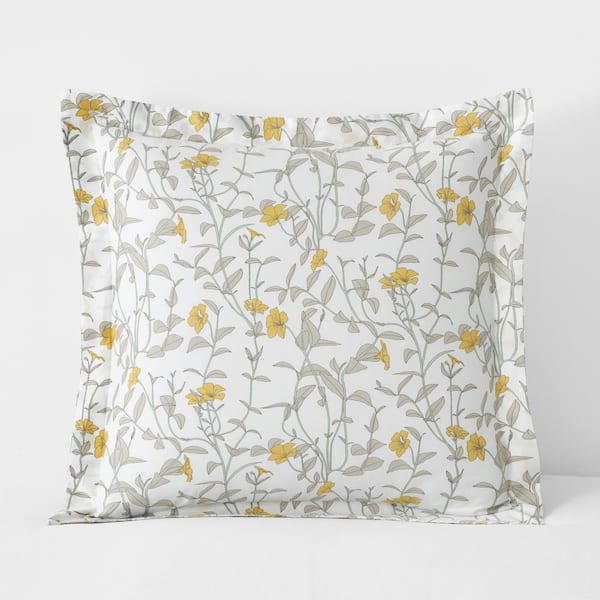 The Company Store Legends Luxury Mayflower Sateen White/Gold Sateen Euro Sham
