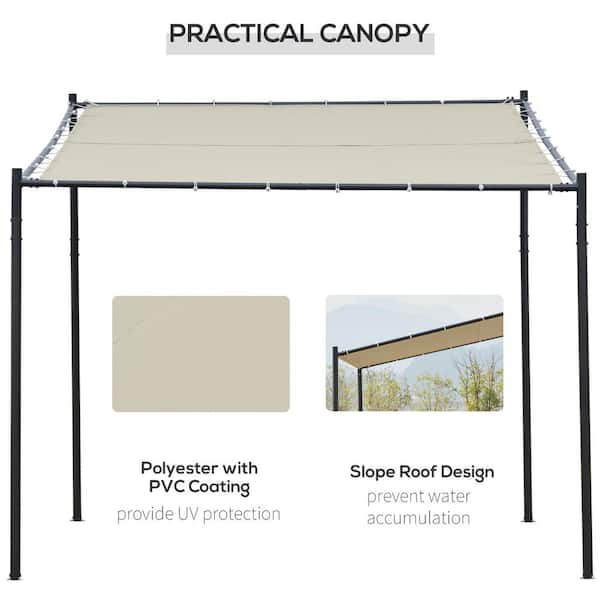 Details about   9.8' x 9.3' Backyard Deck Pergola Cabana w/ Steel Frame & Spacious Build 