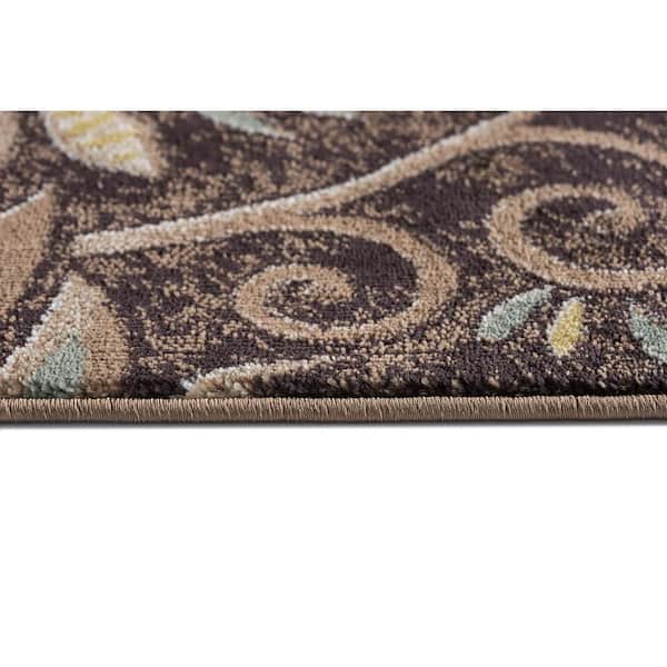 Capri Abstract Brown 2 ft. x 10 ft. Indoor Runner Rug