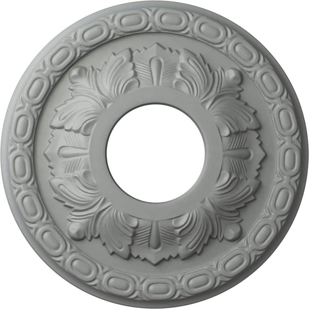 Primed Gray Leaf Ceiling Medallion 11.38"