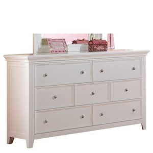 Lacey White 7-Drawers 18 in. Wide Dresser without Mirror