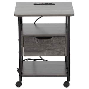 17.7 in. Gray Square MDF End Table