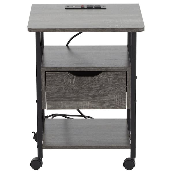 Karl home 17.7 in. Gray Square MDF End Table