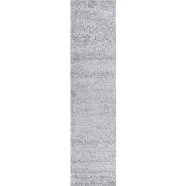 Haze Solid Low-Pile Light Gray 2 ft. x 8 ft. Runner Rug