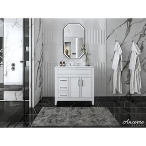 Aspen 36 in. W x 22 in. D White Vanity with Top in Carrara White Marble with White Basin