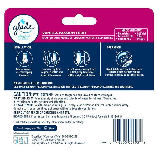 Glade 3.35 fl. oz. Vanilla Passion Fruit PlugIns Scented Oil