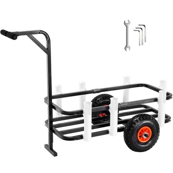 VEVOR 2.0 cu. ft. Beach Fishing Cart 200 lbs. Heavy-Duty Steel Fish and  Marine Cart Garden Cart with 2 x 11 in. Rubber Tires LLKYJC11YC0080XFQV0 -  The Home Depot