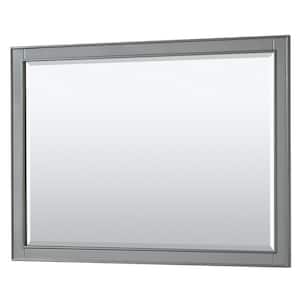 Deborah 46 in. W x 33 in. H Framed Rectangular Bathroom Vanity Mirror in Dark Gray