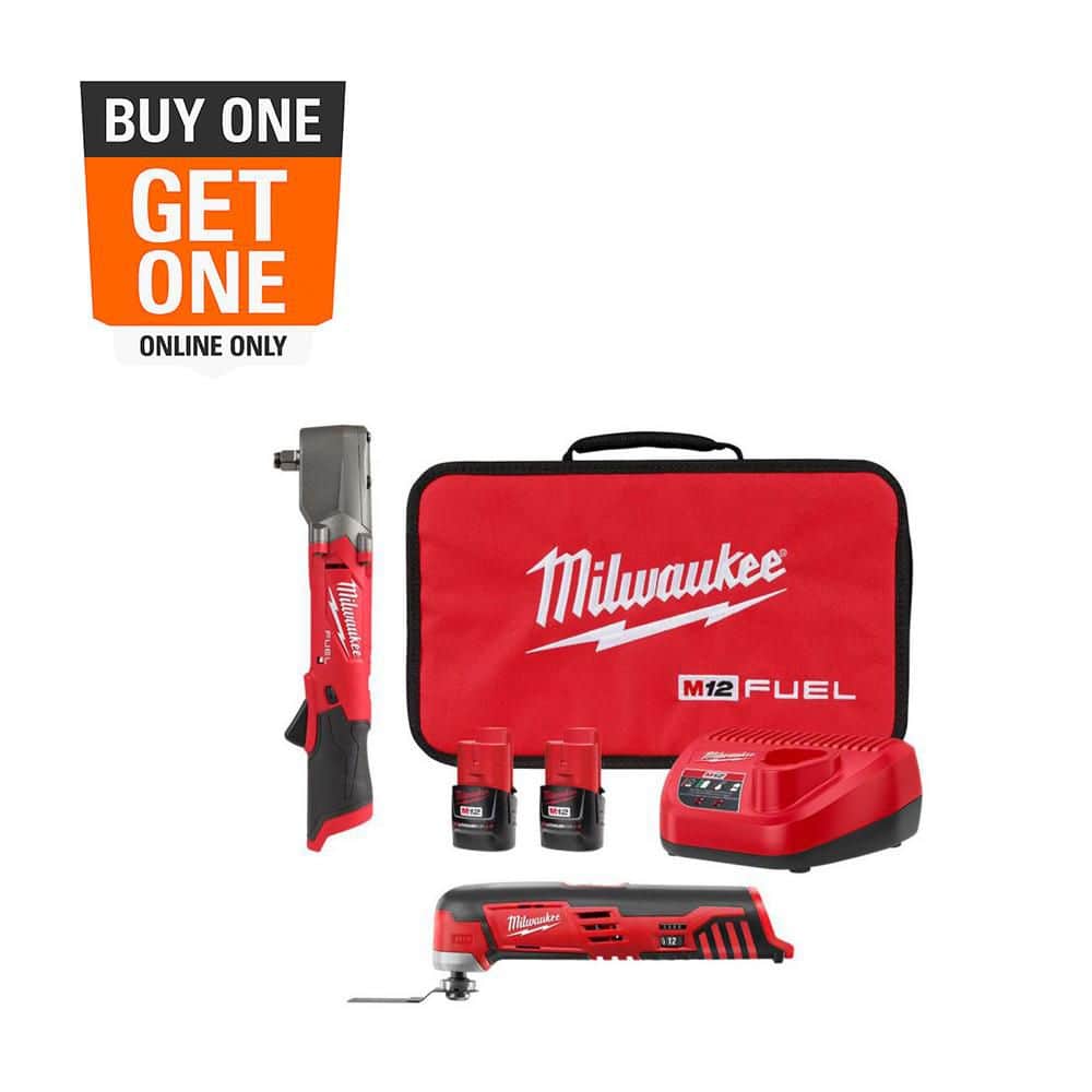M12 FUEL 12V Lithium-Ion Brushless Cordless 1/2 in. Right Angle Impact Wrench Kit w Two 2.0 Ah Batteries & Multi-Tool price history on PriceWatchPro