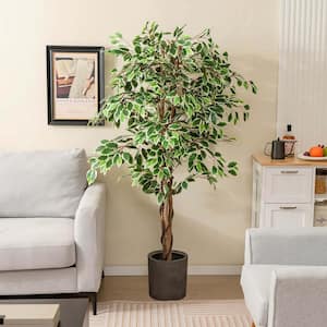 63 in. Artificial Ficus Tree Faux Indoor Plant in Nursery Pot for Decoration