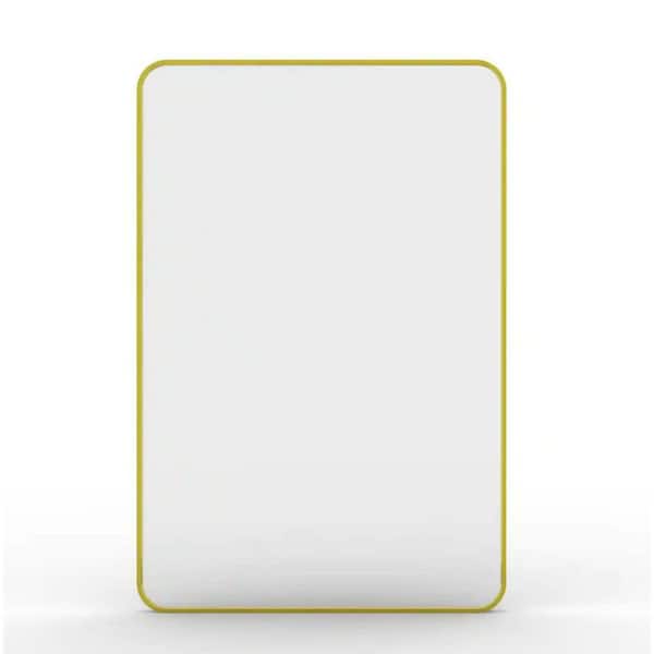 Unbranded 24 in. W x 36 in. H Aluminum Rectangular Framed Wall Bathroom Vanity Mirror in Gold