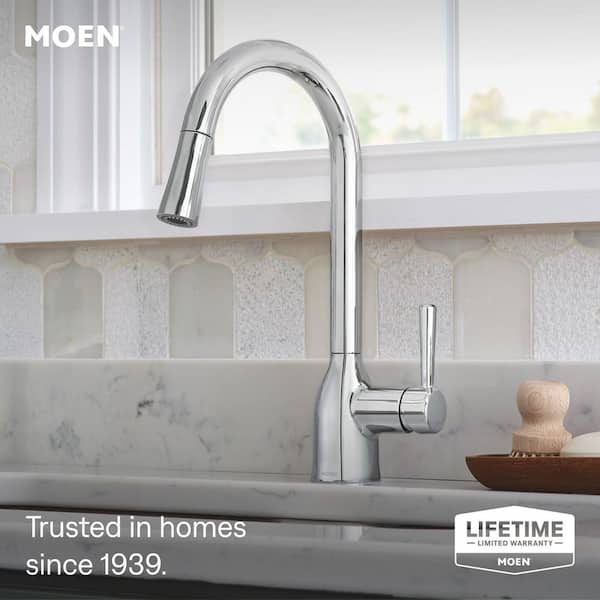 Adler Single-Handle Pull-Down Sprayer Kitchen Faucet with Power Clean and Reflex in Chrome