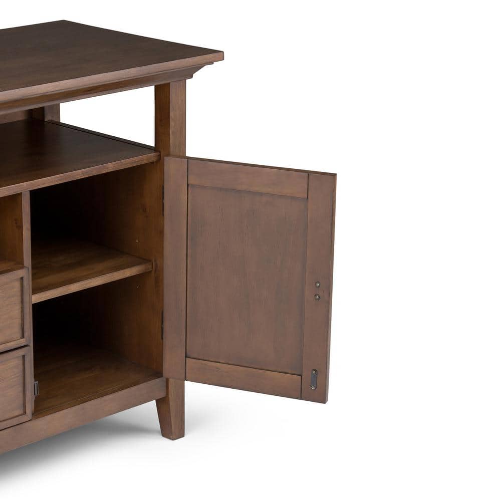 Rustic Natural Aged Brown Pine Wood 54" TV Cabinet