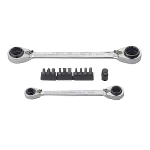 72-Tooth 12-Point Metric QuadBox Double Box Ratcheting Wrench Set with Bit Holder (13-Piece)