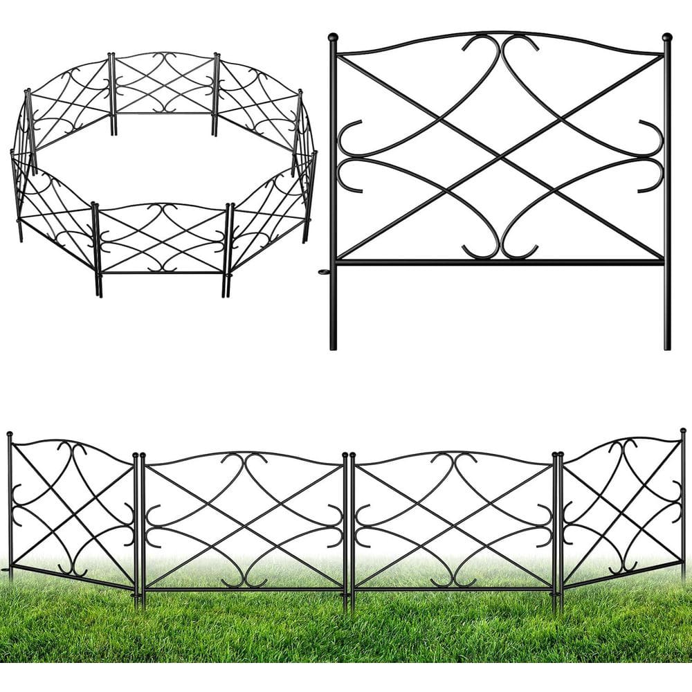 5 Panels 32in H x10ft L Decorative Garden Fences and Borders No Dig Metal F