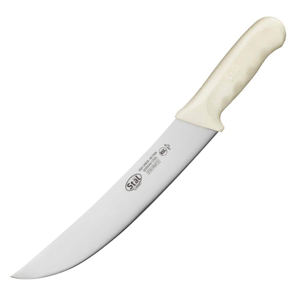 Winco 9.5 in. Cimeter Knife with White Handle