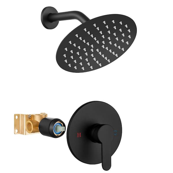 Unbranded Single Handle 1-Spray Shower Faucet 1.24 GPM with Female Threads Valve in Matte Black