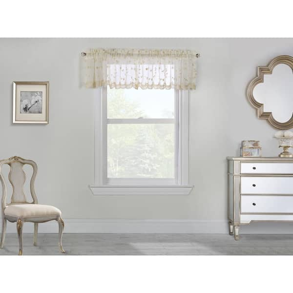 Habitat Grandeur Cream Pole Top Valance - 52 in. W x 17 in. L