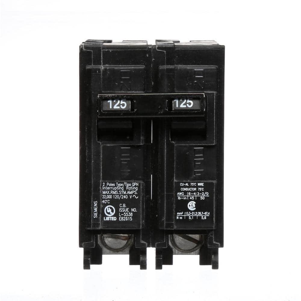Siemens 125 Amp 2-Pole QPH 22 kA Circuit Breaker Q2125H - The Home