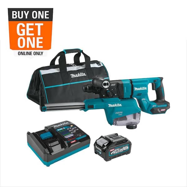 40V max XGT Brushless Cordless 1-1/8 in. Rotary Hammer (D-Handle) Kit w/Dust Extractor, AFT, AWS Capable (4.0Ah)
