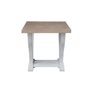 LaCasa Sesame/Chalk Square Top Solid Wood 24 in. W x 24 in. L x 24 in. H. End Table