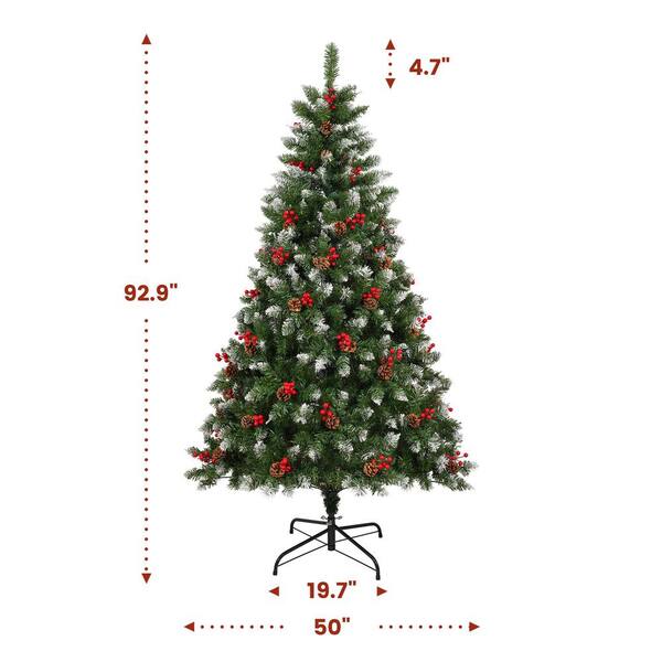 JEAREY 7.5 ft. Green Pre-Lit Artificial Christmas Tree with 400