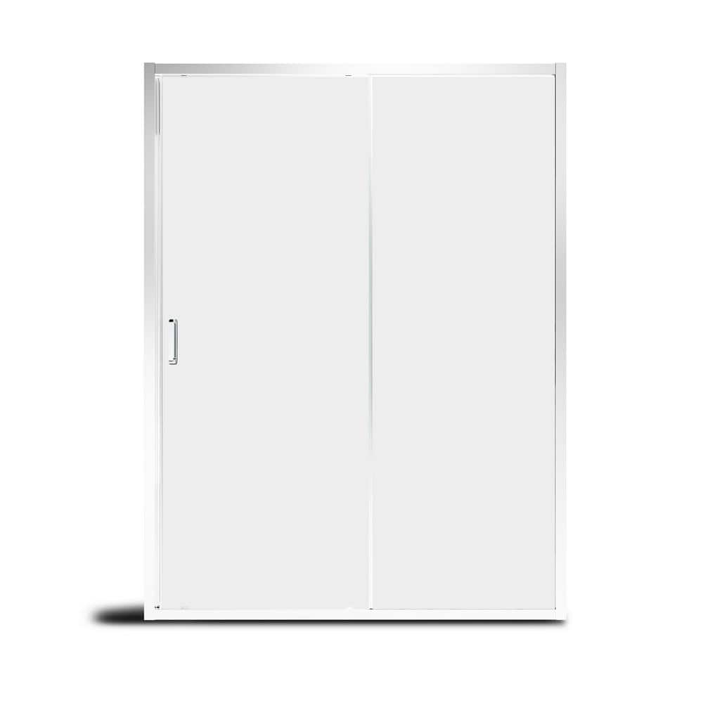 60 in W x 72 in H Single Sliding Framed Clear Glass Shower Door in Chromed price history on PriceWatchPro