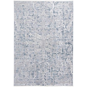 Blue and Gray 2 ft. x 3 ft. Abstract Area Rug