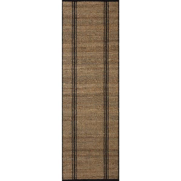 Angela Rose Colton 2 ft. 6 in. x 8 ft. Natural / Black Contemporary Runner Rug