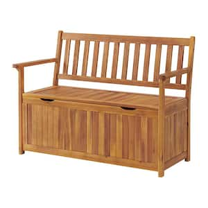 Londonderry 47"W Acacia Wood Outdoor Storage Bench