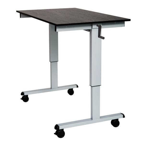 Luxor 47.3 in. Rectangular Silver/Black Standing Desks with Adjustable Height